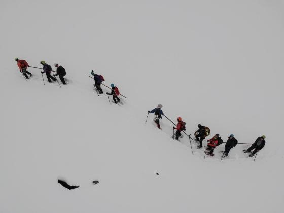  El grupo fotografiado en cenital, desde el dron de David